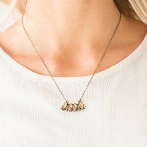 Paparazzi Jewelry Accessories - Deco Decadence - Brass Necklace - Vintage